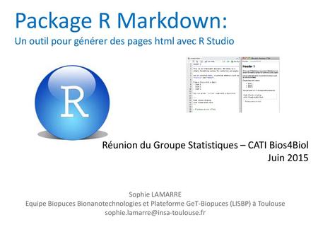 Package R Markdown: Un outil pour générer des pages html avec R Studio