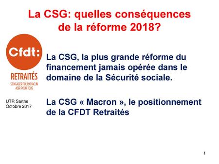 La CSG: quelles conséquences de la réforme 2018?