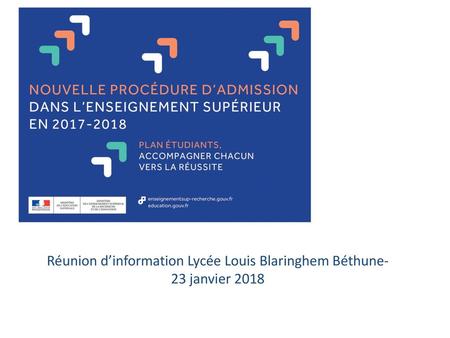 Réunion d’information Lycée Louis Blaringhem Béthune-