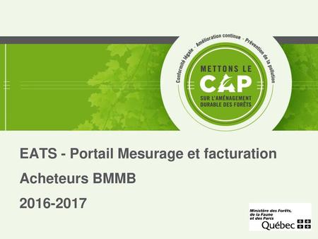 EATS - Portail Mesurage et facturation Acheteurs BMMB