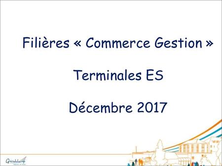 Filières « Commerce Gestion » Terminales ES Décembre 2017