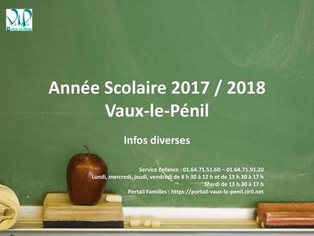 Année Scolaire 2017 / 2018 Vaux-le-Pénil