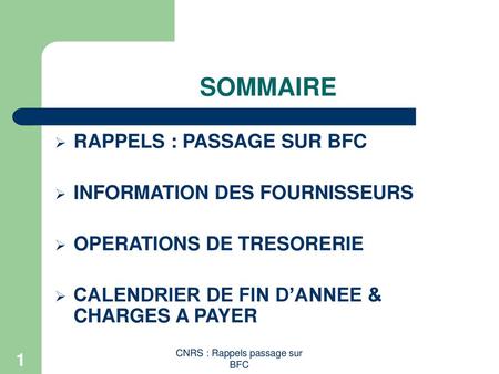 CNRS : Rappels passage sur BFC