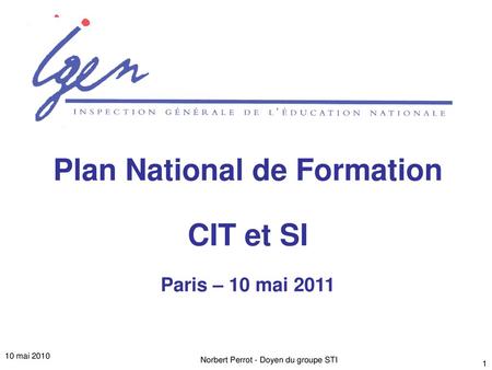 Plan National de Formation