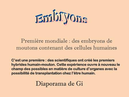 Embryons Diaporama de Gi