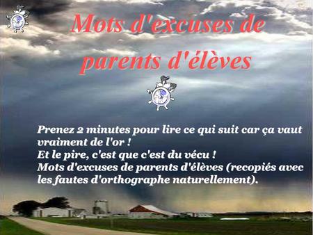 Mots d'excuses de parents d'élèves