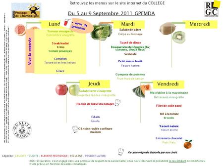 Du 5 au 9 Septembre 2011 GPEMDA Vive la rentrée + verre de grenadine