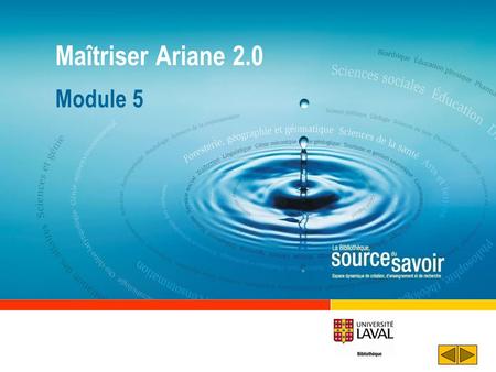Maîtriser Ariane 2.0 Module 5 Déroulement : Souhaiter la bienvenue