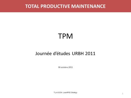 TPM Journée d’études URBH octobre 2011