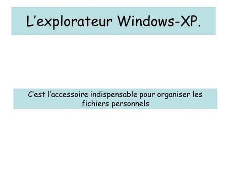 L’explorateur Windows-XP.