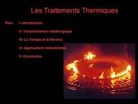 Les Traitements Thermiques