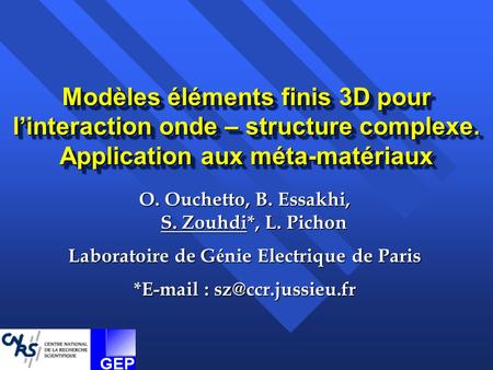 Modèles éléments finis 3D pour l’interaction onde – structure complexe