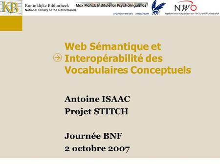 Web Sémantique et Interopérabilité des Vocabulaires Conceptuels