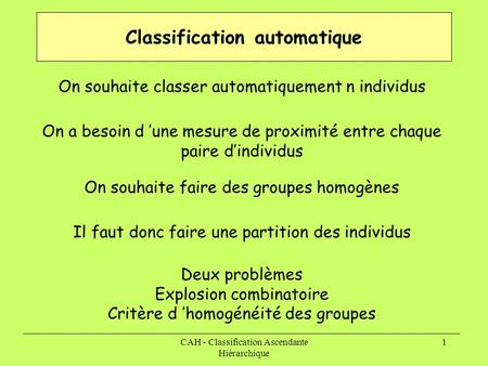 Classification automatique