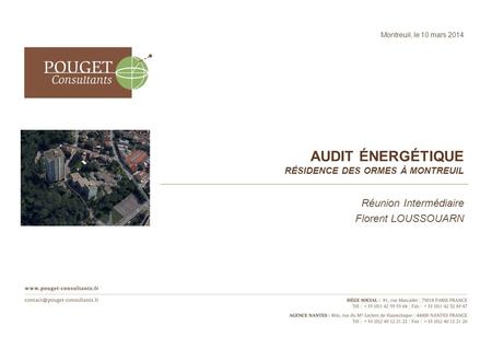 Audit énergétique Résidence des ormes à Montreuil