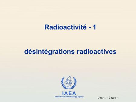 désintégrations radioactives