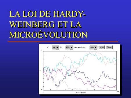 LA LOI DE HARDY-WEINBERG ET LA MICROÉVOLUTION