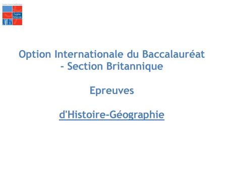 Option Internationale du Baccalauréat d'Histoire-Géographie