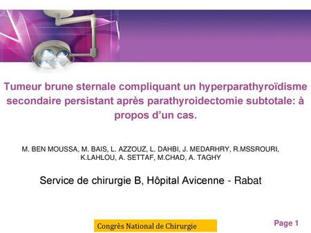 Service de chirurgie B, Hôpital Avicenne - Rabat