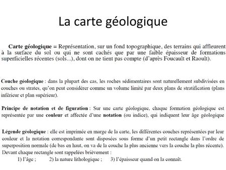 La carte géologique.