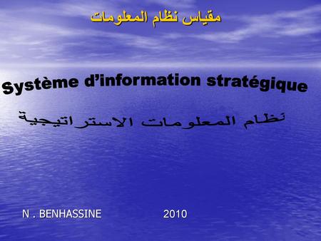 مقياس نظام المعلومات Système d’information stratégique