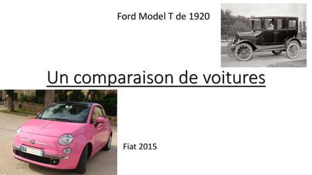 Un comparaison de voitures