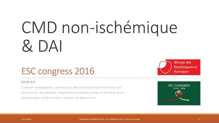 CMD non-ischémique & DAI ESC congress 2016