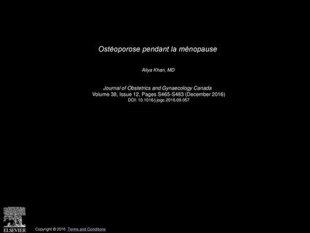 Ostéoporose pendant la ménopause
