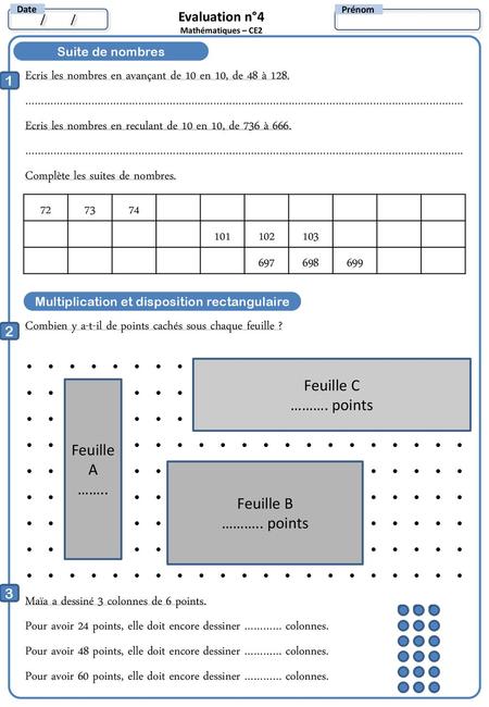 Multiplication et disposition rectangulaire