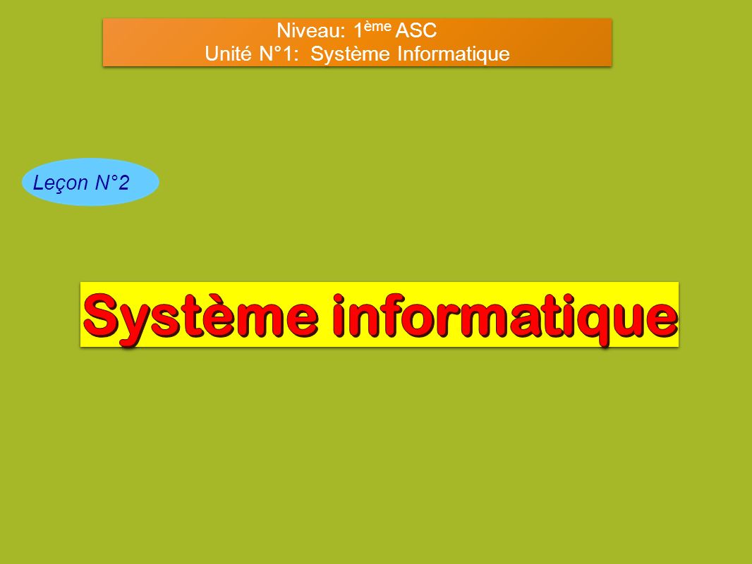 Unité N°1: Système Informatique - ppt video online télécharger