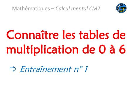Connaître les tables de multiplication de 0 à 6