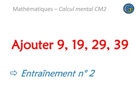 Mathématiques – Calcul mental CM2