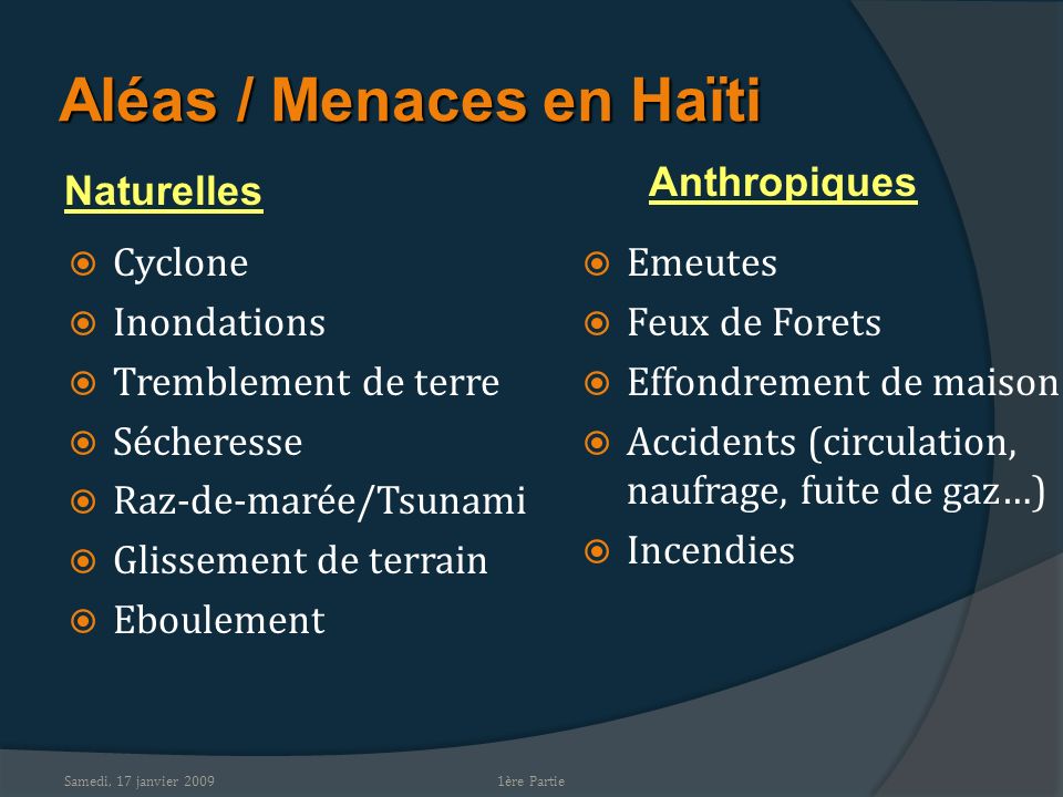 Aléas / Menaces en Haïti
