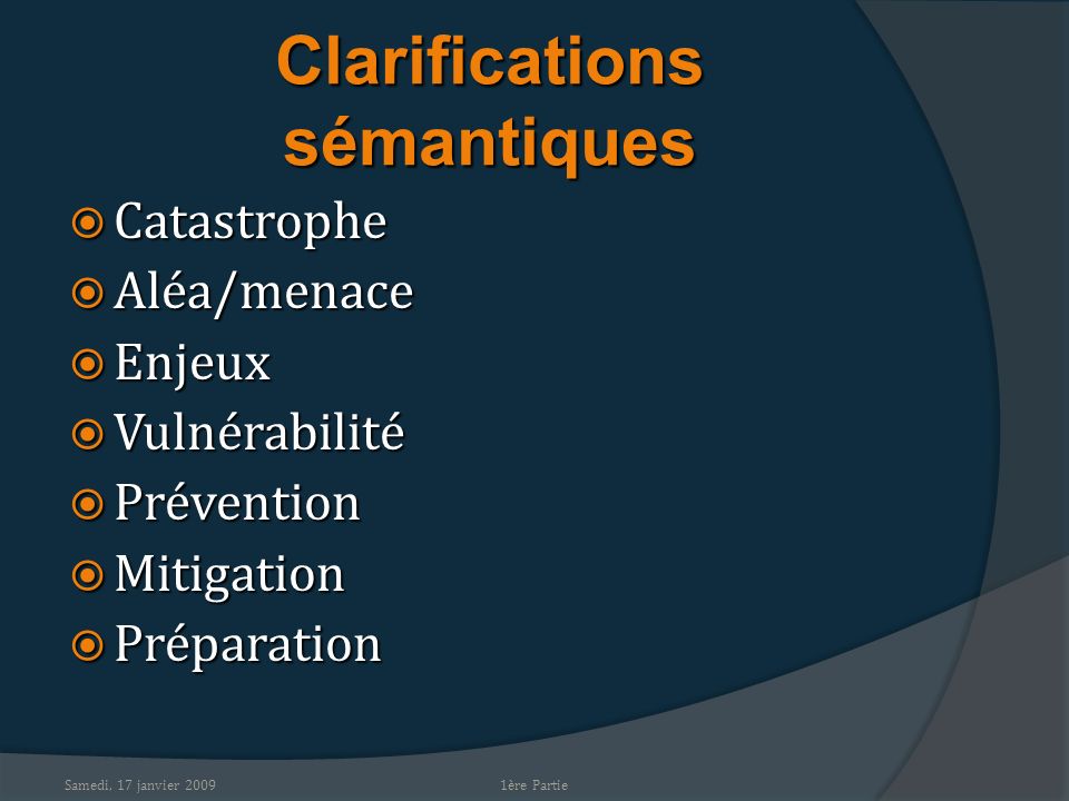 Clarifications sémantiques