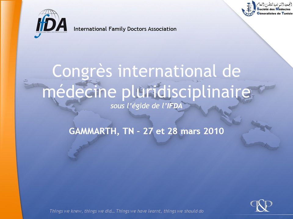 Congrès international de médecine pluridisciplinaire sous l’égide de l’IFDA
