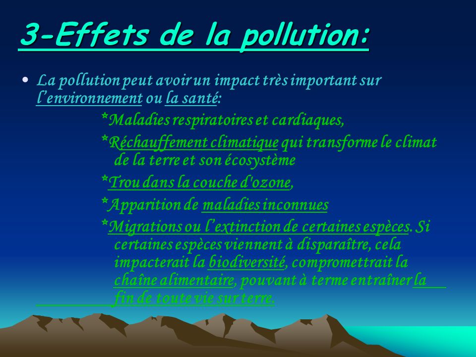 3-Effets de la pollution: