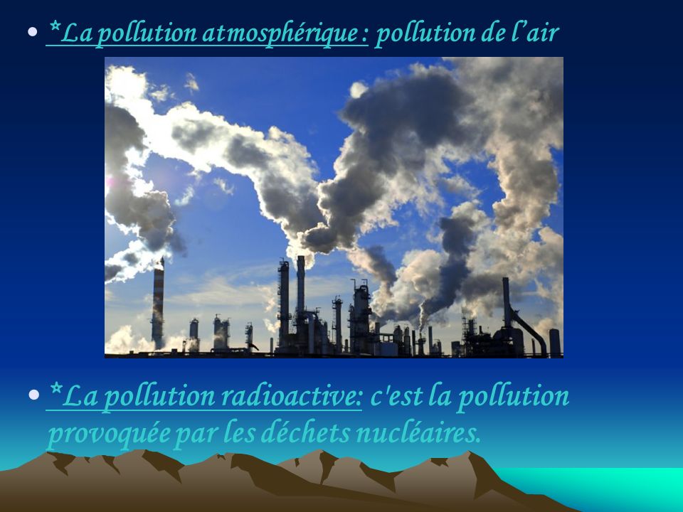 *La pollution atmosphérique : pollution de l’air