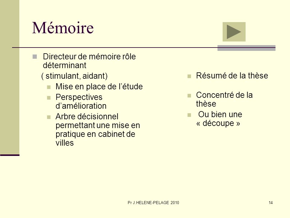 Mémoire Directeur de mémoire rôle déterminant ( stimulant, aidant)