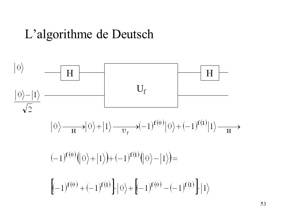 L’algorithme de Deutsch