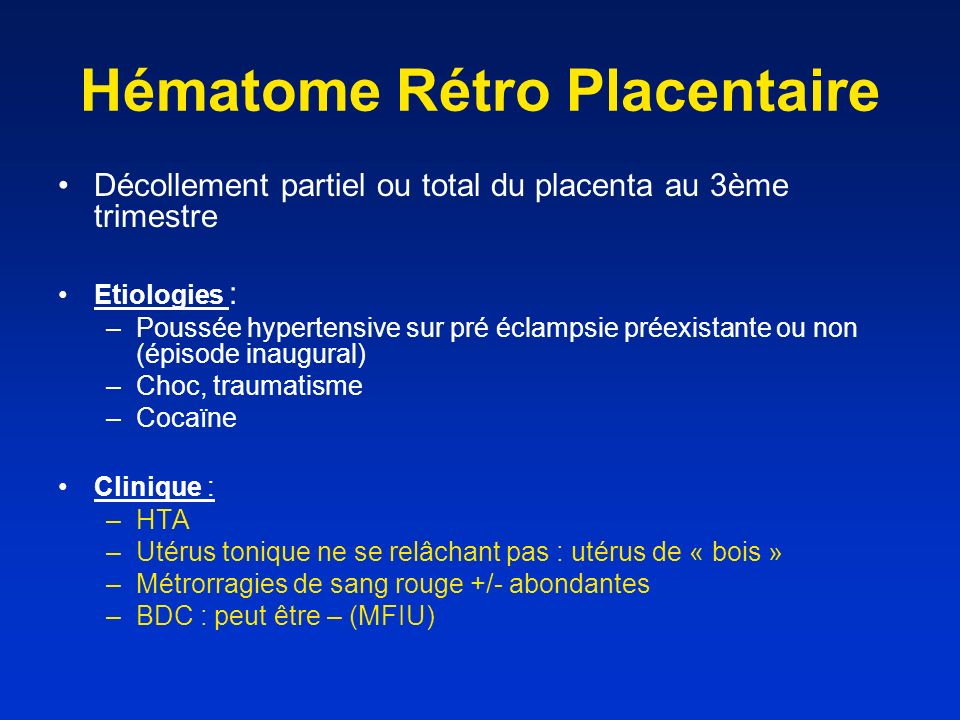 Hématome Rétro Placentaire