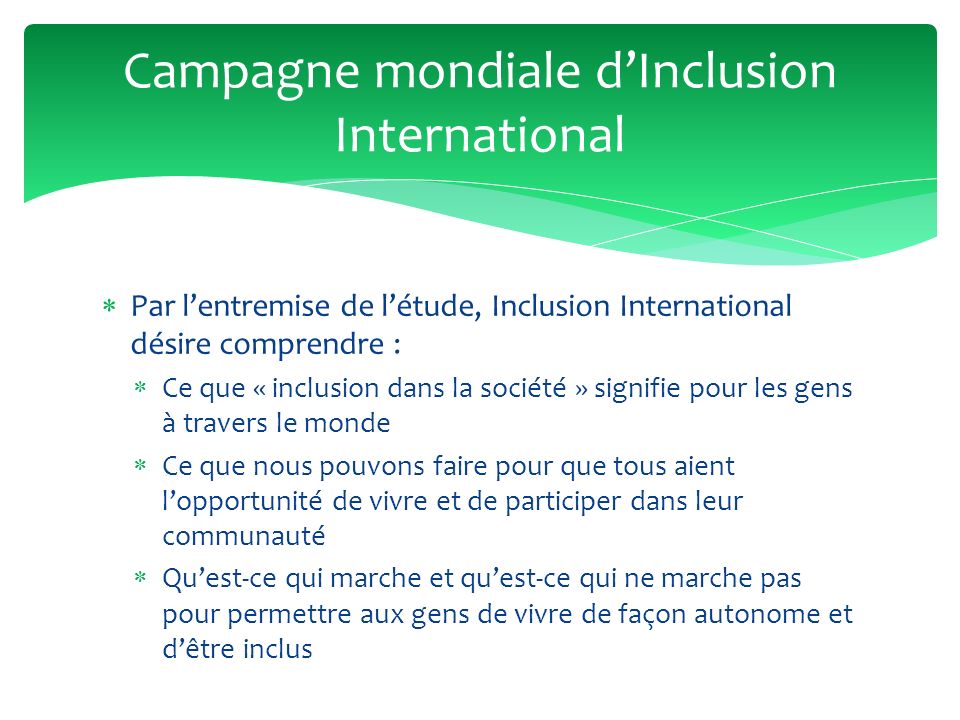 Campagne mondiale d’Inclusion International