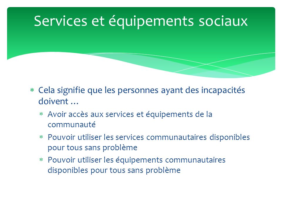 Services et équipements sociaux