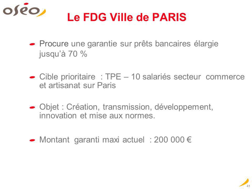 Le FDG Ville de PARIS Procure une garantie sur prêts bancaires élargie jusqu’à 70 %