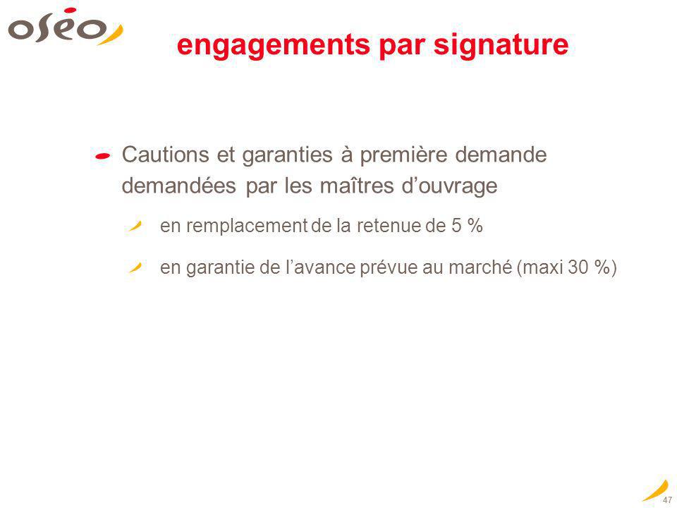 engagements par signature