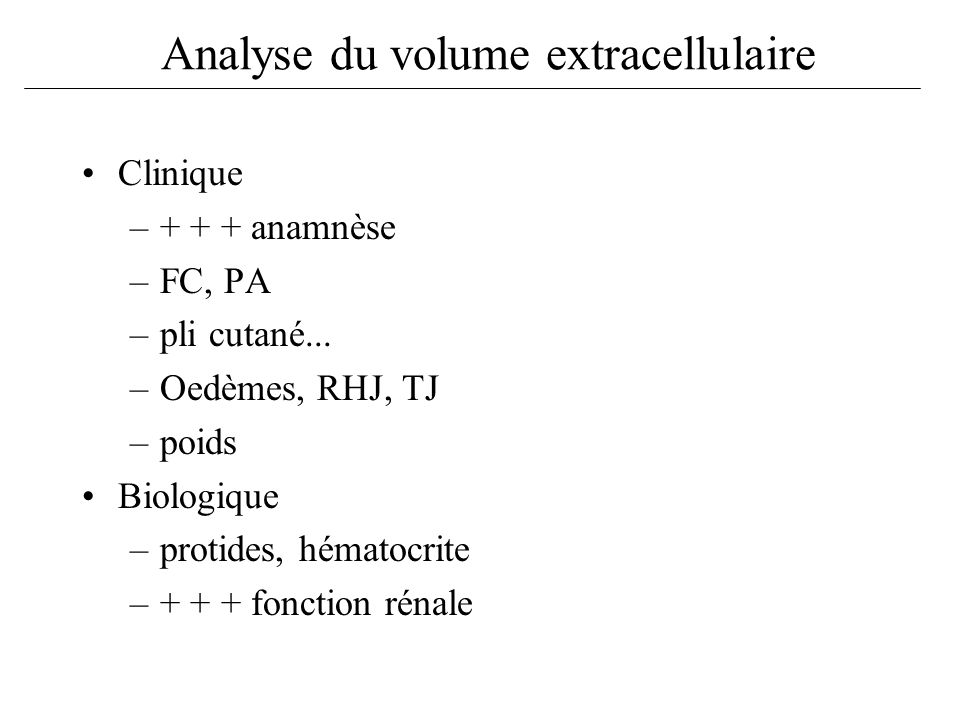 Analyse du volume extracellulaire