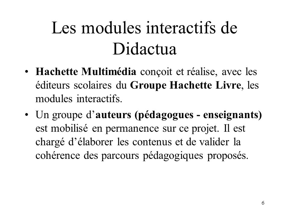 Les modules interactifs de Didactua