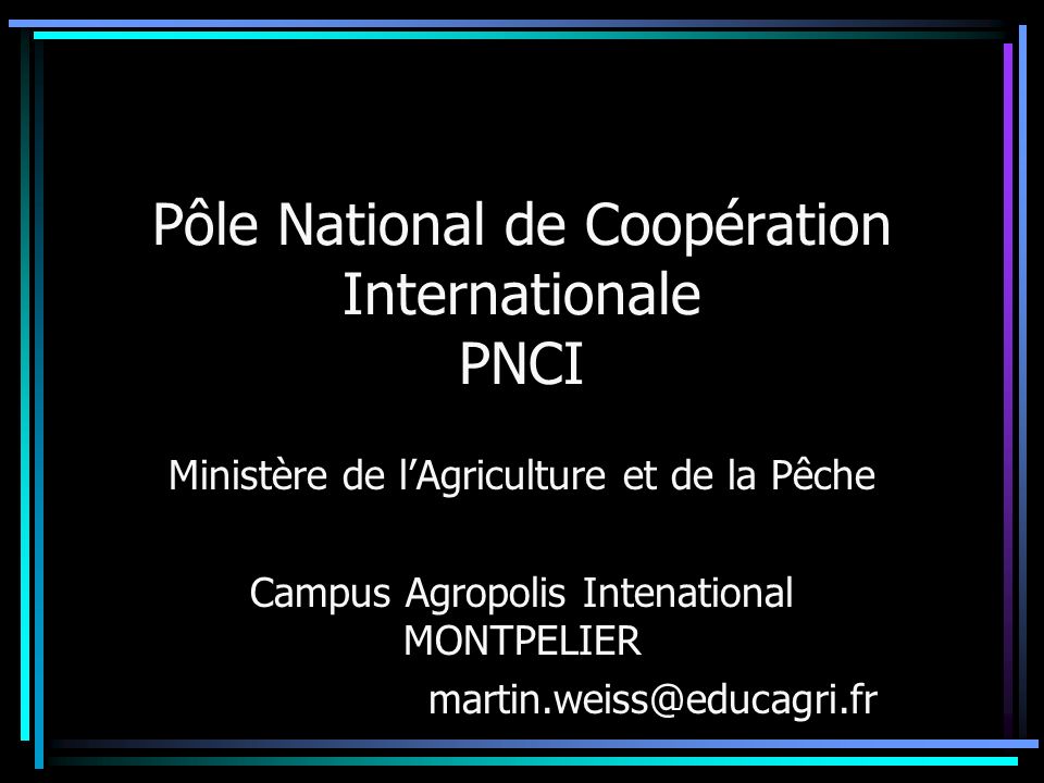 Pôle National de Coopération Internationale PNCI
