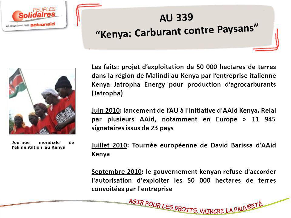 AU 339 Kenya: Carburant contre Paysans