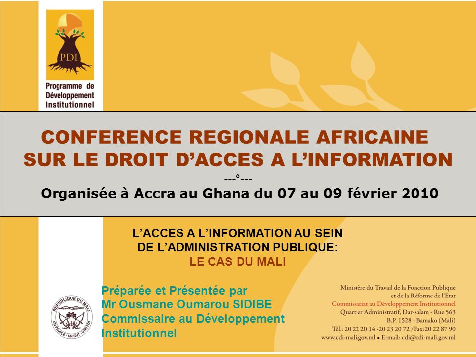 PO/PDI CONFERENCE REGIONALE AFRICAINE