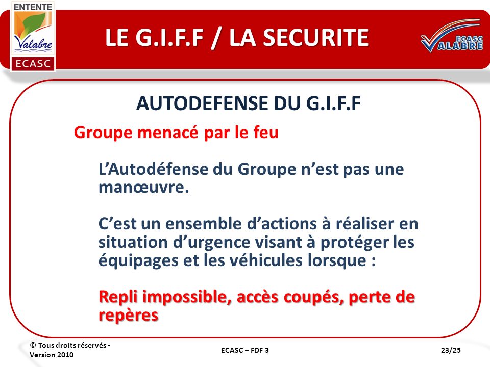 LE G.I.F.F / LA SECURITE AUTODEFENSE DU G.I.F.F